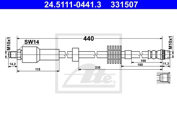 Bremsschlauch Vorderachse ATE 24.5111-0441.3 von ATE