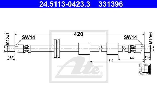 Bremsschlauch Vorderachse ATE 24.5113-0423.3 von ATE