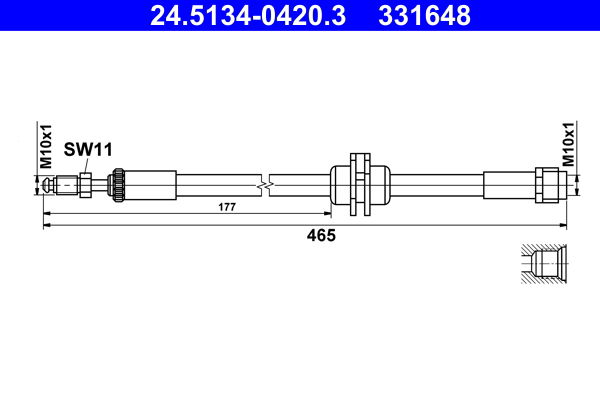 Bremsschlauch Vorderachse ATE 24.5134-0420.3 von ATE