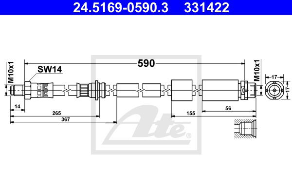 Bremsschlauch Vorderachse ATE 24.5169-0590.3 von ATE