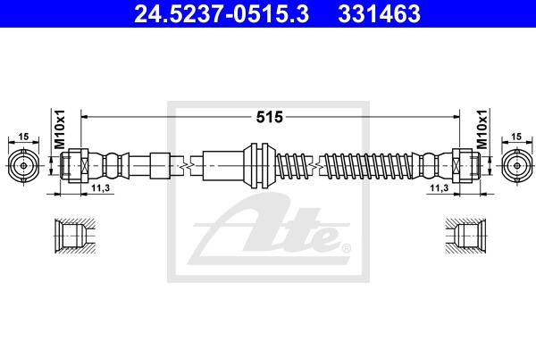 Bremsschlauch Vorderachse ATE 24.5237-0515.3 von ATE