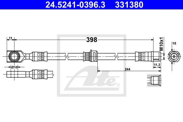 Bremsschlauch Vorderachse ATE 24.5241-0396.3 von ATE