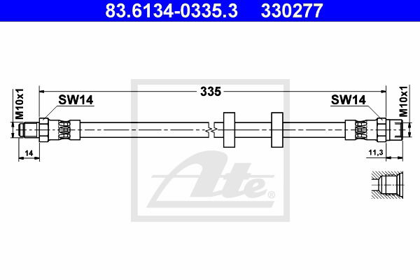 Bremsschlauch Vorderachse ATE 83.6134-0335.3 von ATE