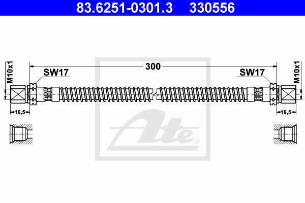 Bremsschlauch Vorderachse ATE 83.6251-0301.3 von ATE