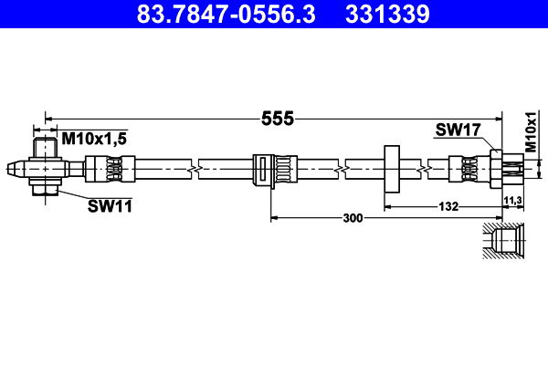 Bremsschlauch Vorderachse ATE 83.7847-0556.3 von ATE