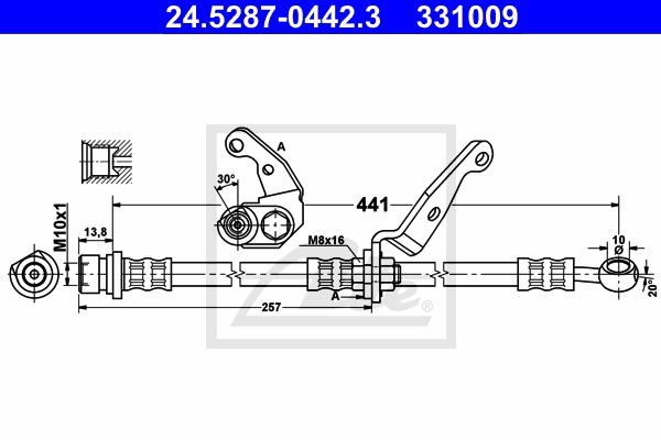 Bremsschlauch Vorderachse links ATE 24.5287-0442.3 von ATE