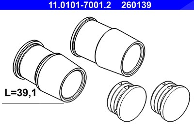 Ate Führungshülsensatz, Bremssattel [Hersteller-Nr. 11.0101-7001.2] für Mercedes-Benz, Audi, VW von ATE