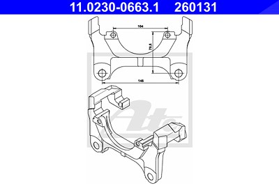 Ate Halter, Bremssattel [Hersteller-Nr. 11.0230-0663.1] für Audi, Skoda, VW von ATE