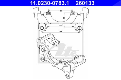 Ate Halter, Bremssattel [Hersteller-Nr. 11.0230-0783.1] für Audi, VW von ATE