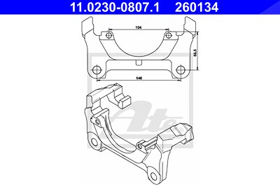 Ate Halter, Bremssattel [Hersteller-Nr. 11.0230-0807.1] für Audi, Seat von ATE