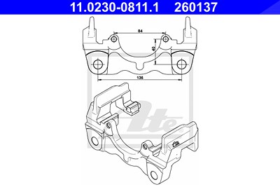 Ate Halter, Bremssattel [Hersteller-Nr. 11.0230-0811.1] für VW von ATE