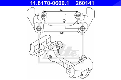 Ate Halter, Bremssattel [Hersteller-Nr. 11.8170-0600.1] für Mini von ATE