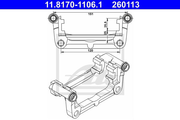 Halter, Bremssattel ATE 11.8170-1106.1 von ATE