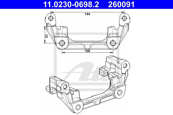 Halter, Bremssattel Hinterachse ATE 11.0230-0698.2 von ATE