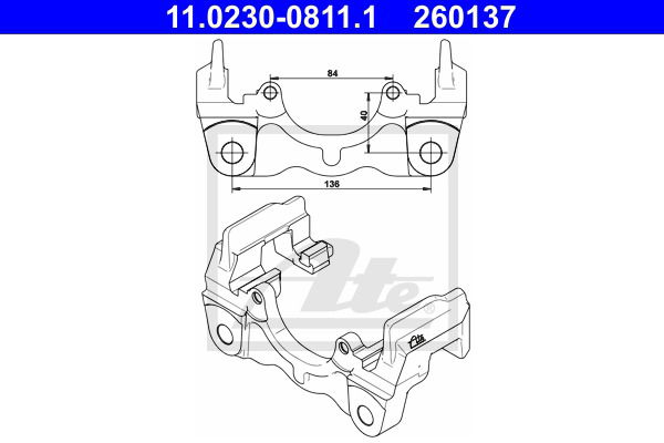 Halter, Bremssattel Hinterachse ATE 11.0230-0811.1 von ATE