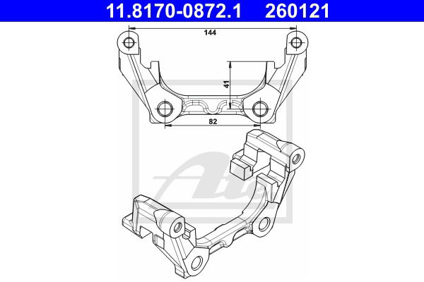 Halter, Bremssattel Hinterachse ATE 11.8170-0872.1 von ATE