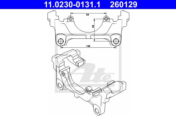 Halter, Bremssattel Vorderachse ATE 11.0230-0131.1 von ATE