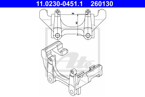 Halter, Bremssattel Vorderachse ATE 11.0230-0451.1 von ATE