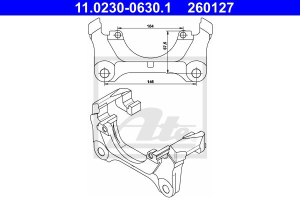 Halter, Bremssattel Vorderachse ATE 11.0230-0630.1 von ATE