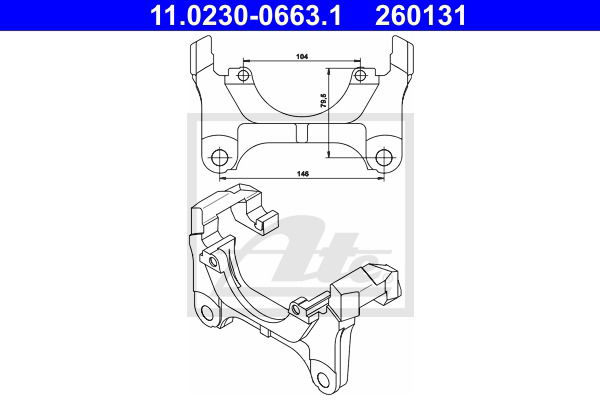 Halter, Bremssattel Vorderachse ATE 11.0230-0663.1 von ATE