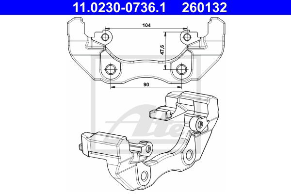 Halter, Bremssattel Vorderachse ATE 11.0230-0736.1 von ATE