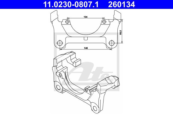 Halter, Bremssattel Vorderachse ATE 11.0230-0807.1 von ATE