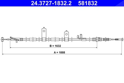 Ate Seilzug, Feststellbremse [Hersteller-Nr. 24.3727-1832.2] für Mazda von ATE