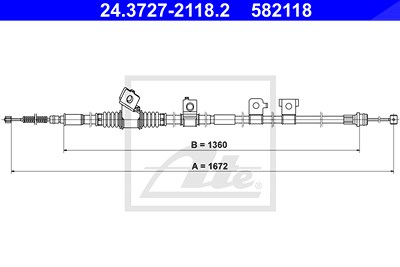 Ate Seilzug, Feststellbremse [Hersteller-Nr. 24.3727-2118.2] für Mitsubishi von ATE