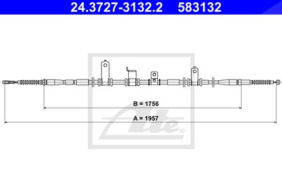 Ate Seilzug, Feststellbremse [Hersteller-Nr. 24.3727-3132.2] für Hyundai von ATE