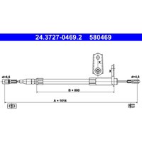 Seilzug, Feststellbremse ATE 24.3727-0469.2 von Ate
