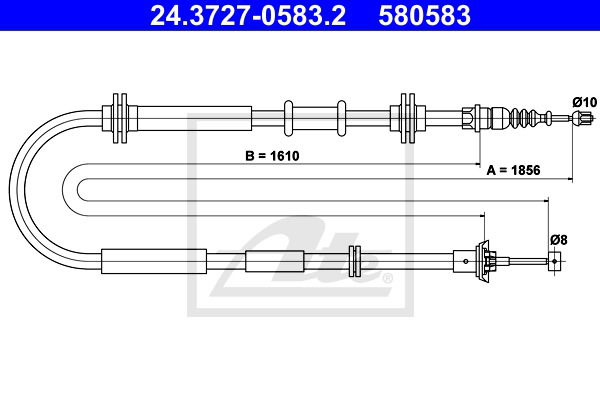 Seilzug, Feststellbremse hinten ATE 24.3727-0583.2 von ATE