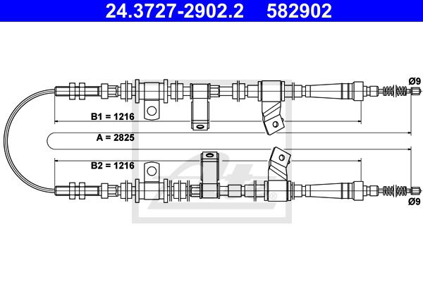 Seilzug, Feststellbremse hinten ATE 24.3727-2902.2 von ATE