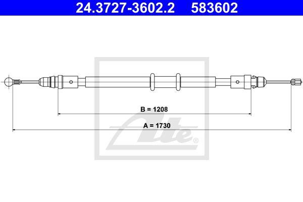 Seilzug, Feststellbremse hinten ATE 24.3727-3602.2 von ATE