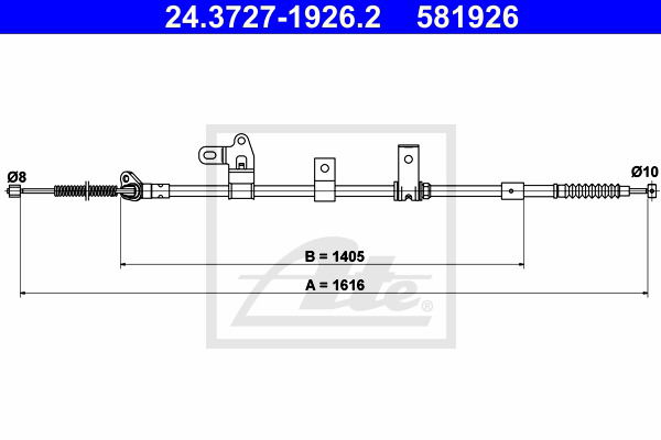Seilzug, Feststellbremse hinten links ATE 24.3727-1926.2 von ATE