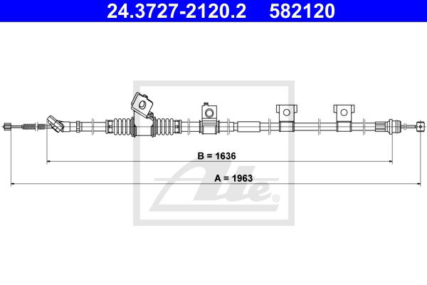 Seilzug, Feststellbremse hinten links ATE 24.3727-2120.2 von ATE