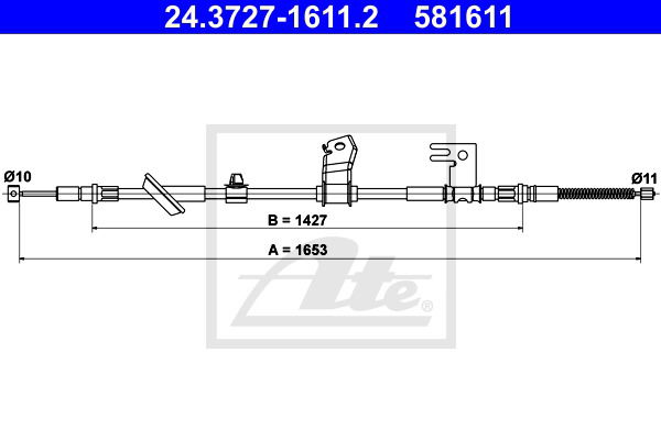 Seilzug, Feststellbremse hinten rechts ATE 24.3727-1611.2 von ATE