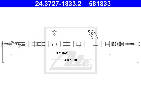 Seilzug, Feststellbremse hinten rechts ATE 24.3727-1833.2 von ATE