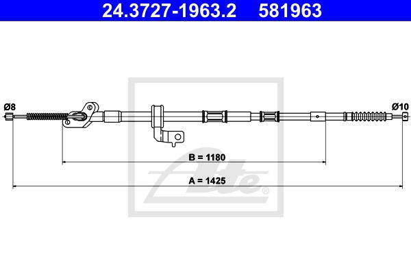 Seilzug, Feststellbremse hinten rechts ATE 24.3727-1963.2 von ATE
