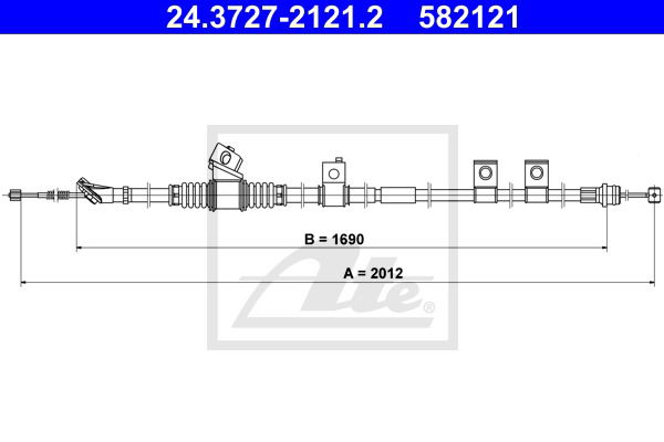 Seilzug, Feststellbremse hinten rechts ATE 24.3727-2121.2 von ATE