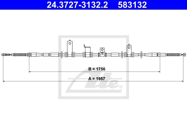 Seilzug, Feststellbremse hinten rechts ATE 24.3727-3132.2 von ATE