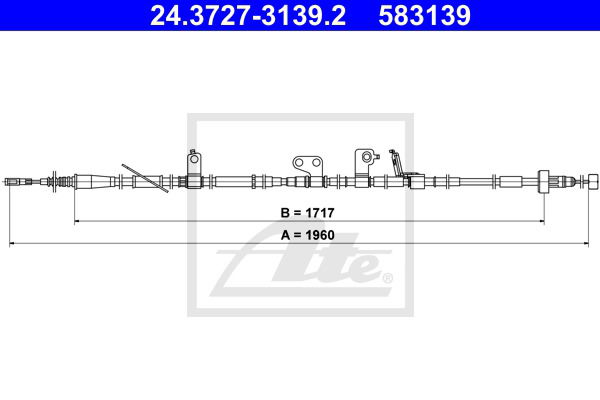 Seilzug, Feststellbremse hinten rechts ATE 24.3727-3139.2 von ATE