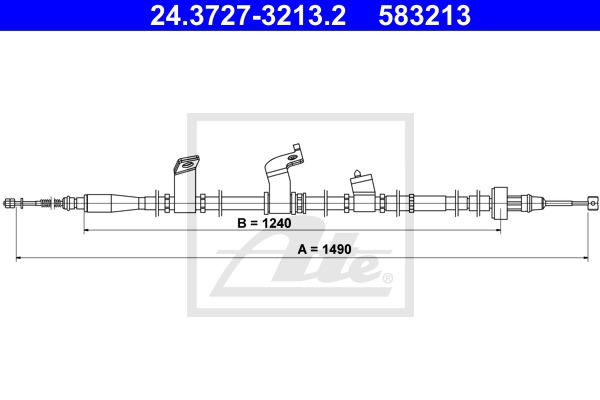 Seilzug, Feststellbremse hinten rechts ATE 24.3727-3213.2 von ATE