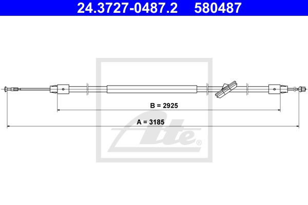 Seilzug, Feststellbremse mitte ATE 24.3727-0487.2 von ATE