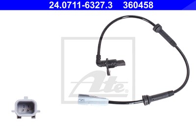Ate Sensor, Raddrehzahl [Hersteller-Nr. 24.0711-6327.3] für Dacia, Renault von ATE