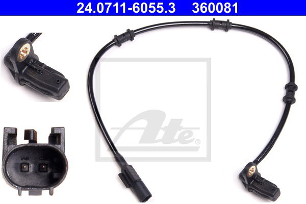 Sensor, Raddrehzahl Hinterachse rechts ATE 24.0711-6055.3 von ATE