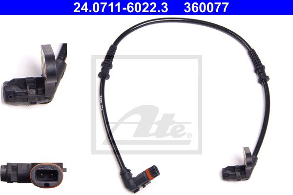 Sensor, Raddrehzahl Vorderachse rechts ATE 24.0711-6022.3 von ATE