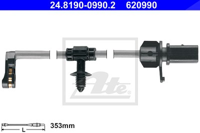 Ate Warnkontakt, Bremsbelagverschleiß [Hersteller-Nr. 24.8190-0990.2] für Audi von ATE