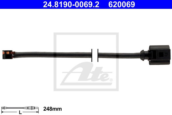Warnkontakt, Bremsbelagverschleiß Vorderachse ATE 24.8190-0069.2 von ATE