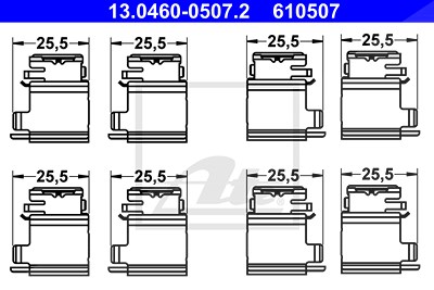 Ate Zubehörsatz, Scheibenbremsbelag [Hersteller-Nr. 13.0460-0507.2] für Mercedes-Benz, Nissan, Opel, Renault von ATE