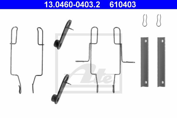 Zubehörsatz, Scheibenbremsbelag Vorderachse ATE 13.0460-0403.2 von ATE